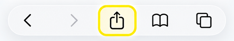 Safari bottom toolbar with a direct Share button on newer iOS
